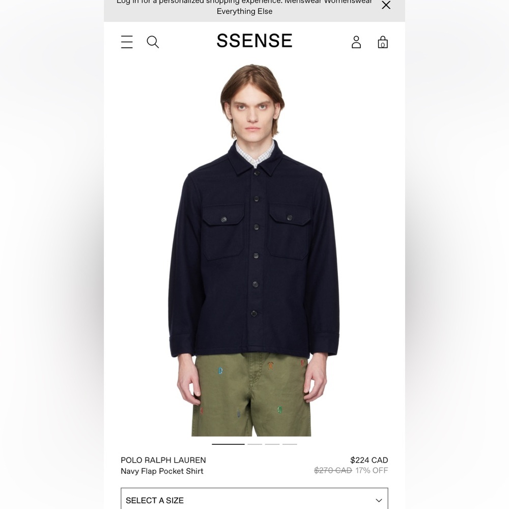 COPY - Ralph Laurent NWOT Overshirt Medium Navy